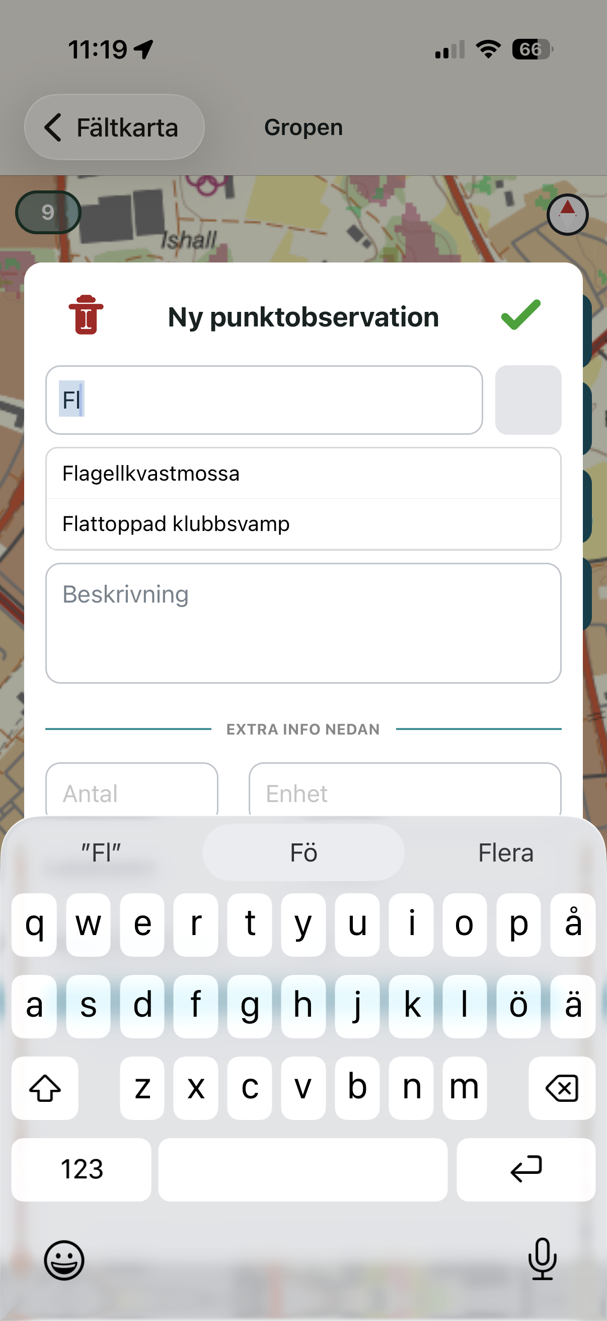 Skärmbild formulär